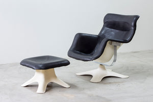 "Karuselli" lounge chair and foot stool by Yrjö Kukkapuro