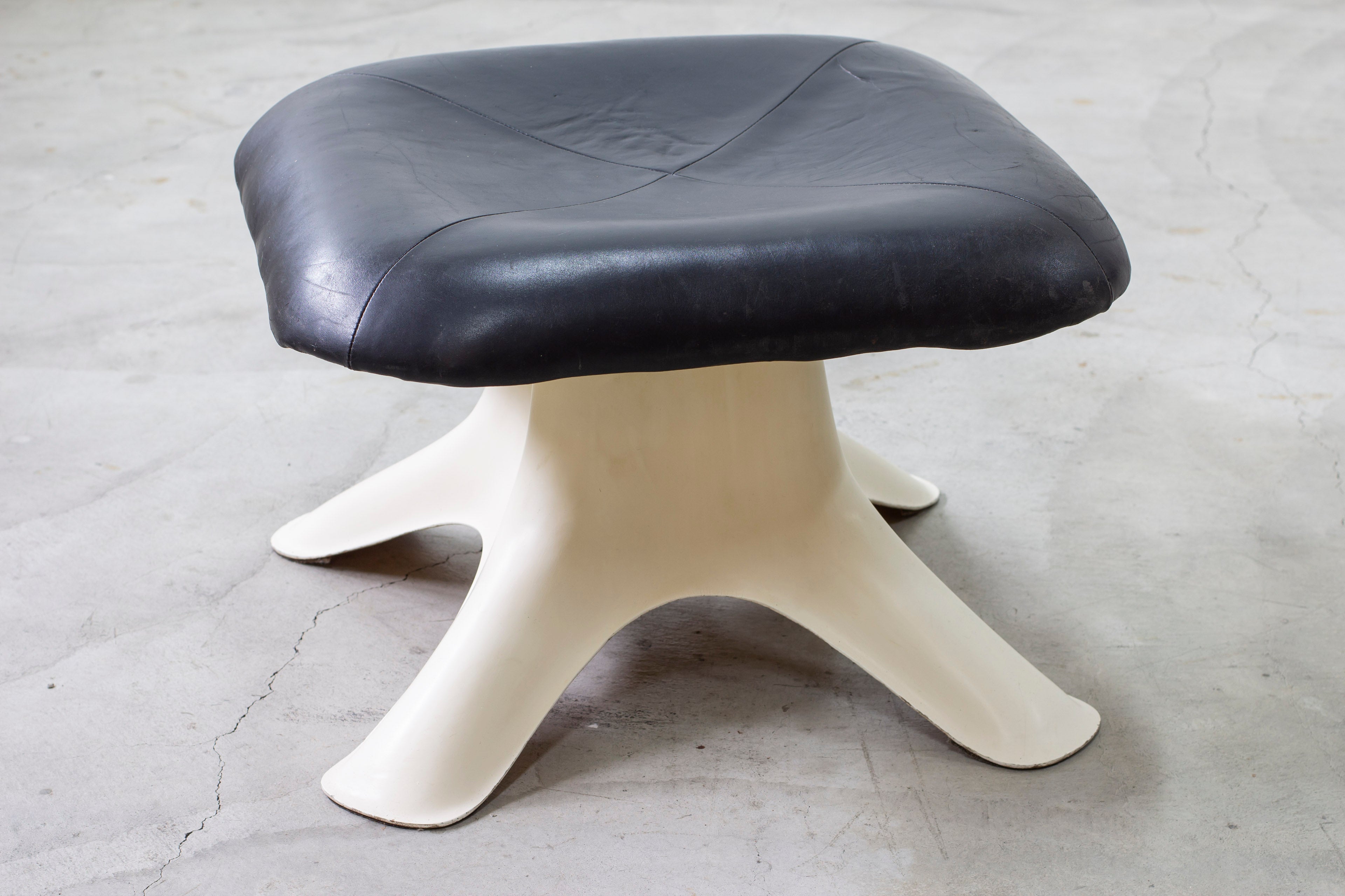 "Karuselli" lounge chair and foot stool by Yrjö Kukkapuro