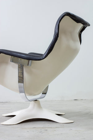 "Karuselli" lounge chair and foot stool by Yrjö Kukkapuro