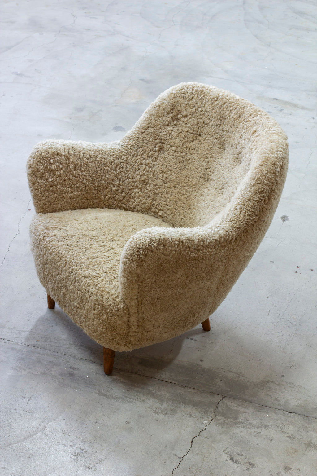 Organic sheep skin lounge chair