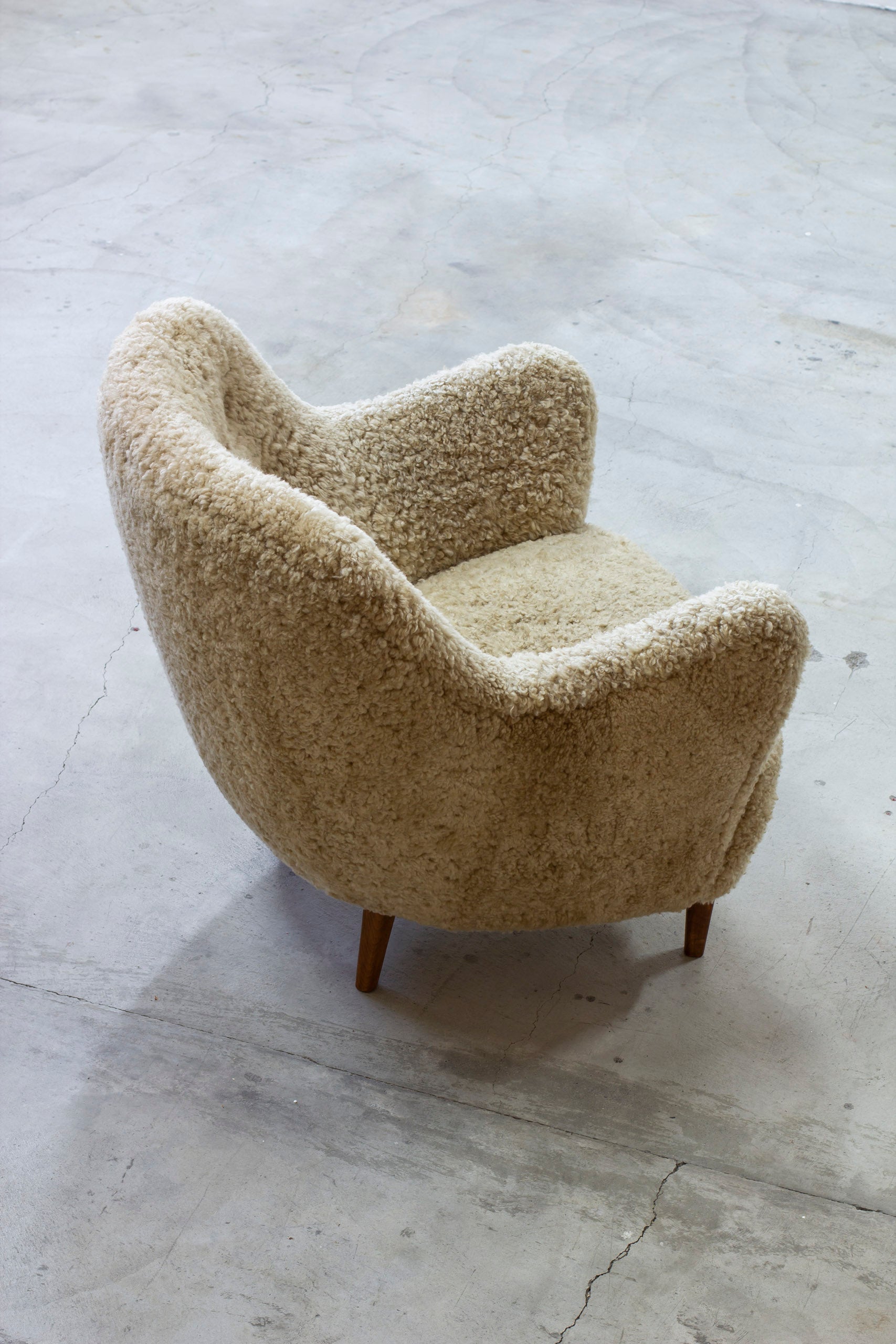 Organic sheep skin lounge chair