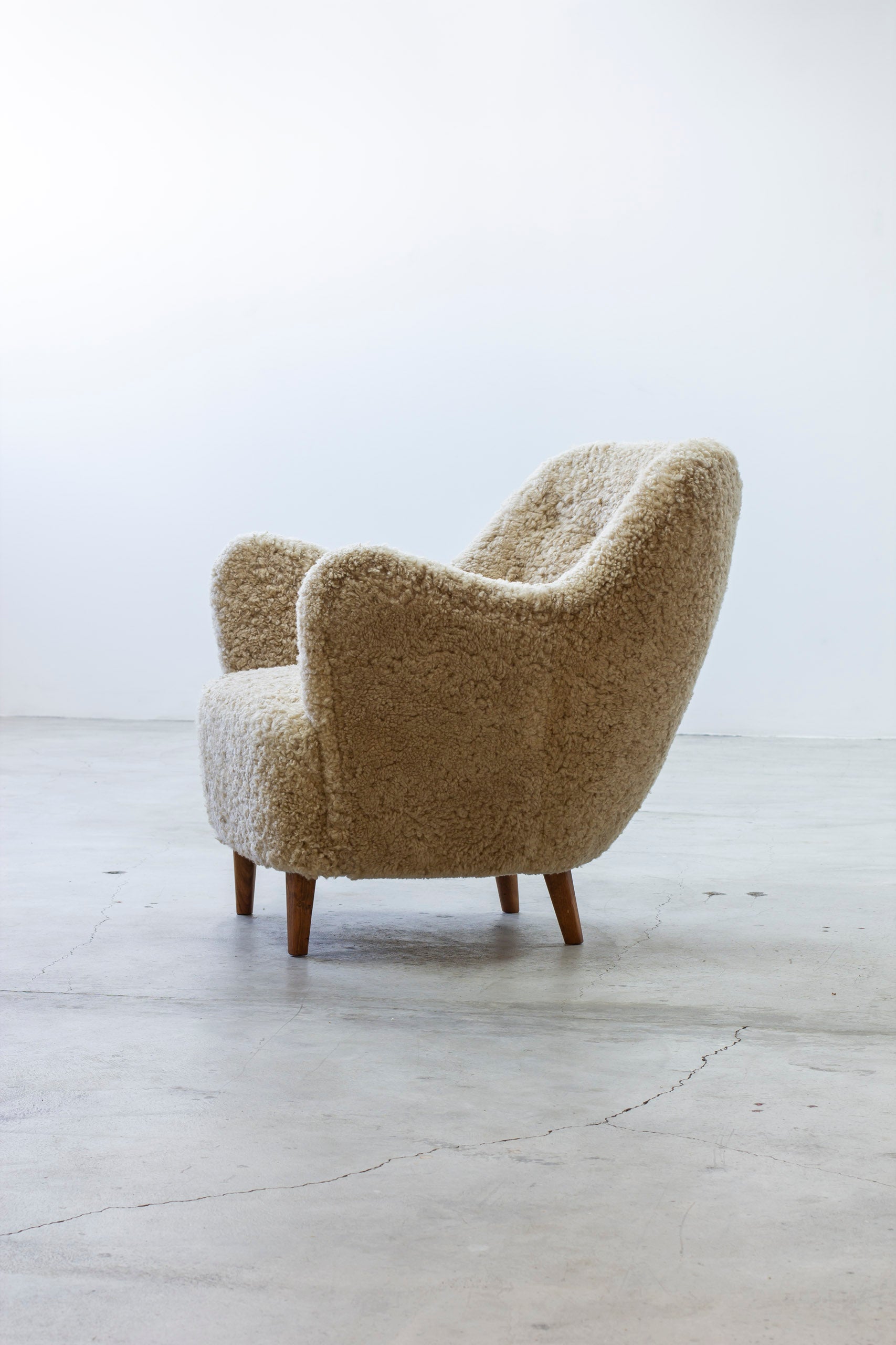 Organic sheep skin lounge chair