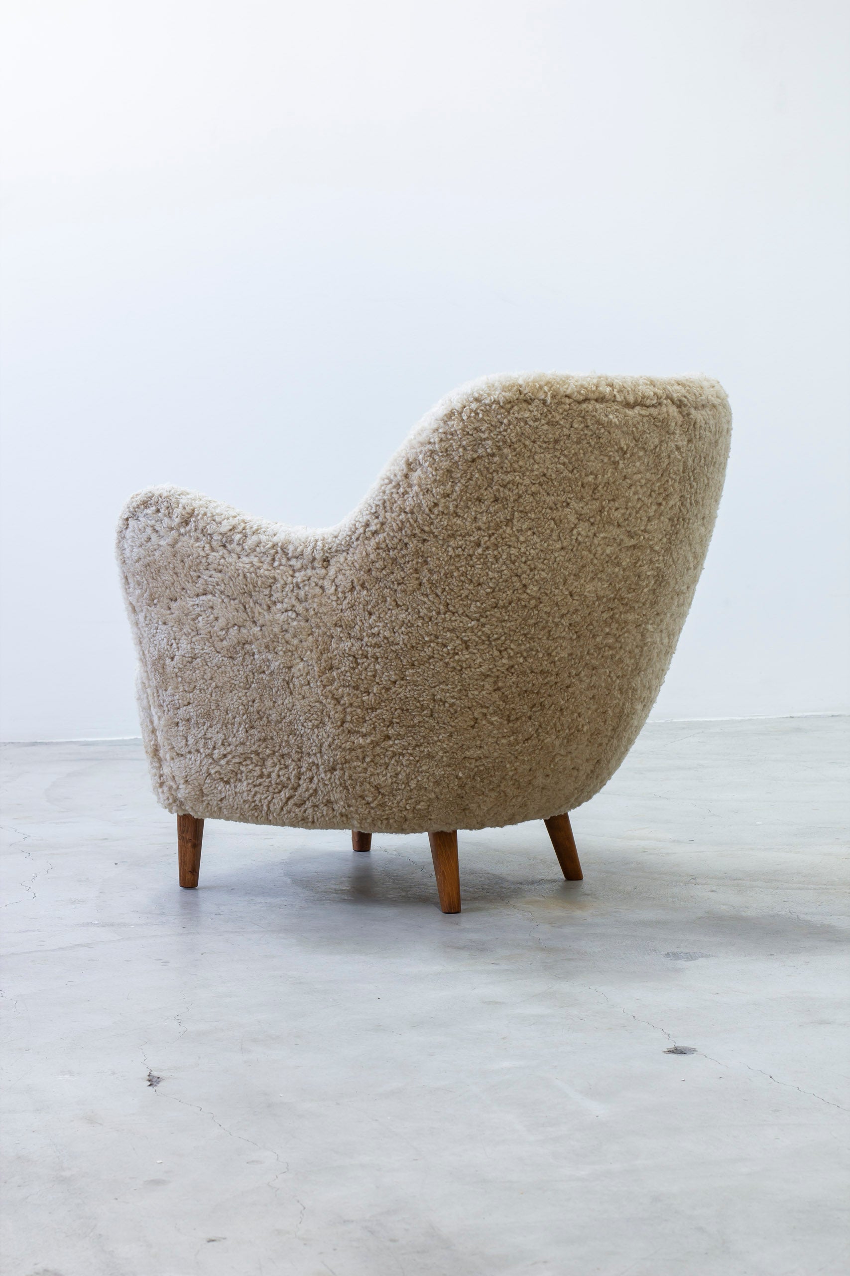 Organic sheep skin lounge chair