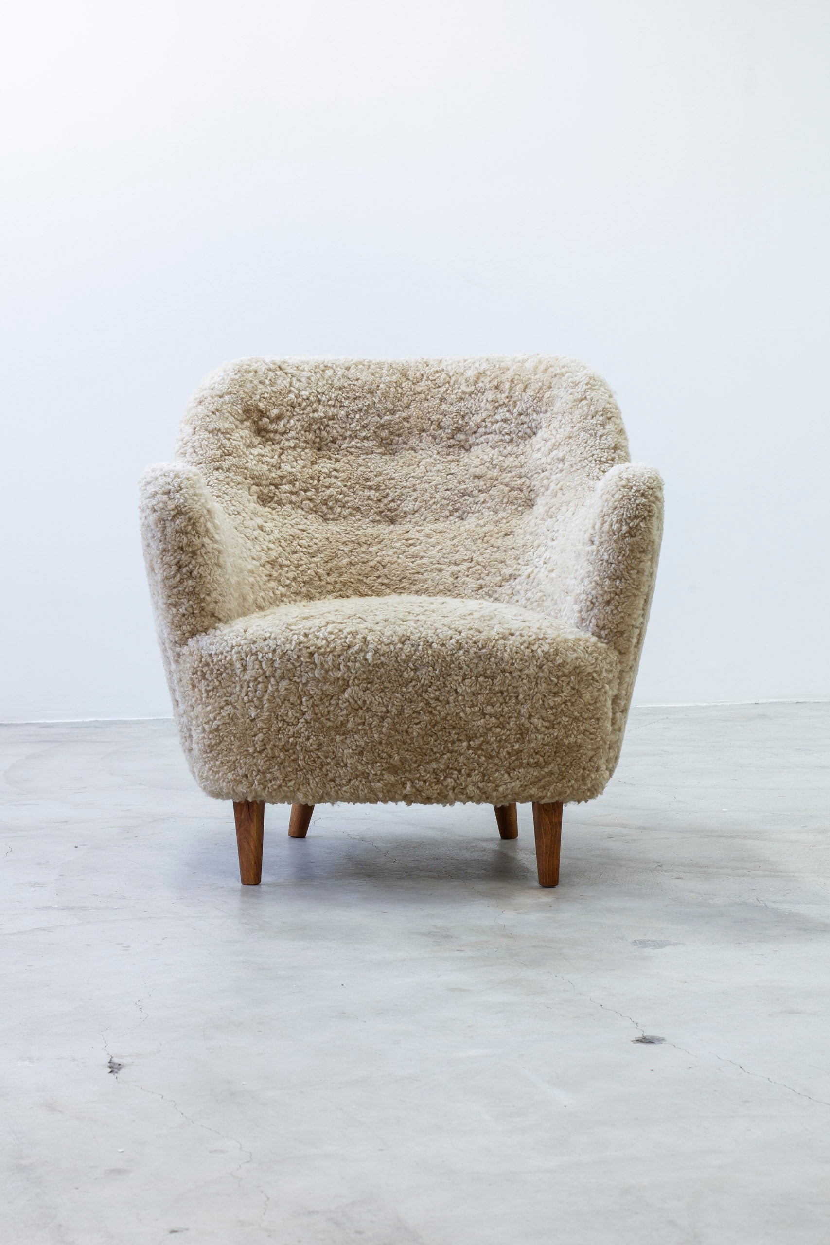 Organic sheep skin lounge chair