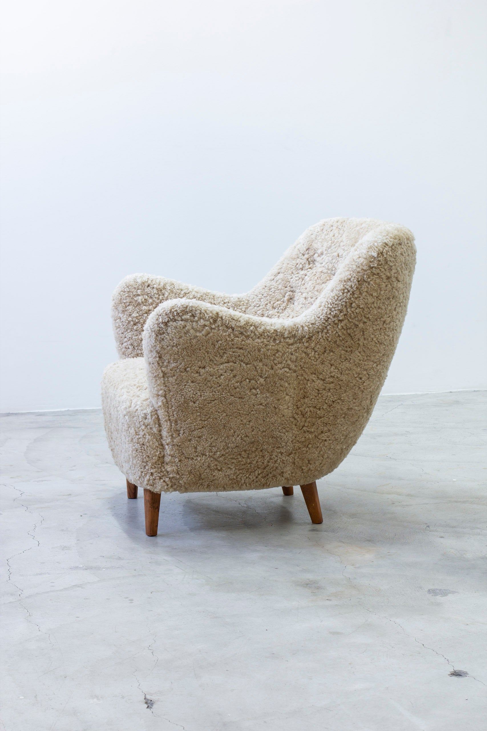 Organic sheep skin lounge chair