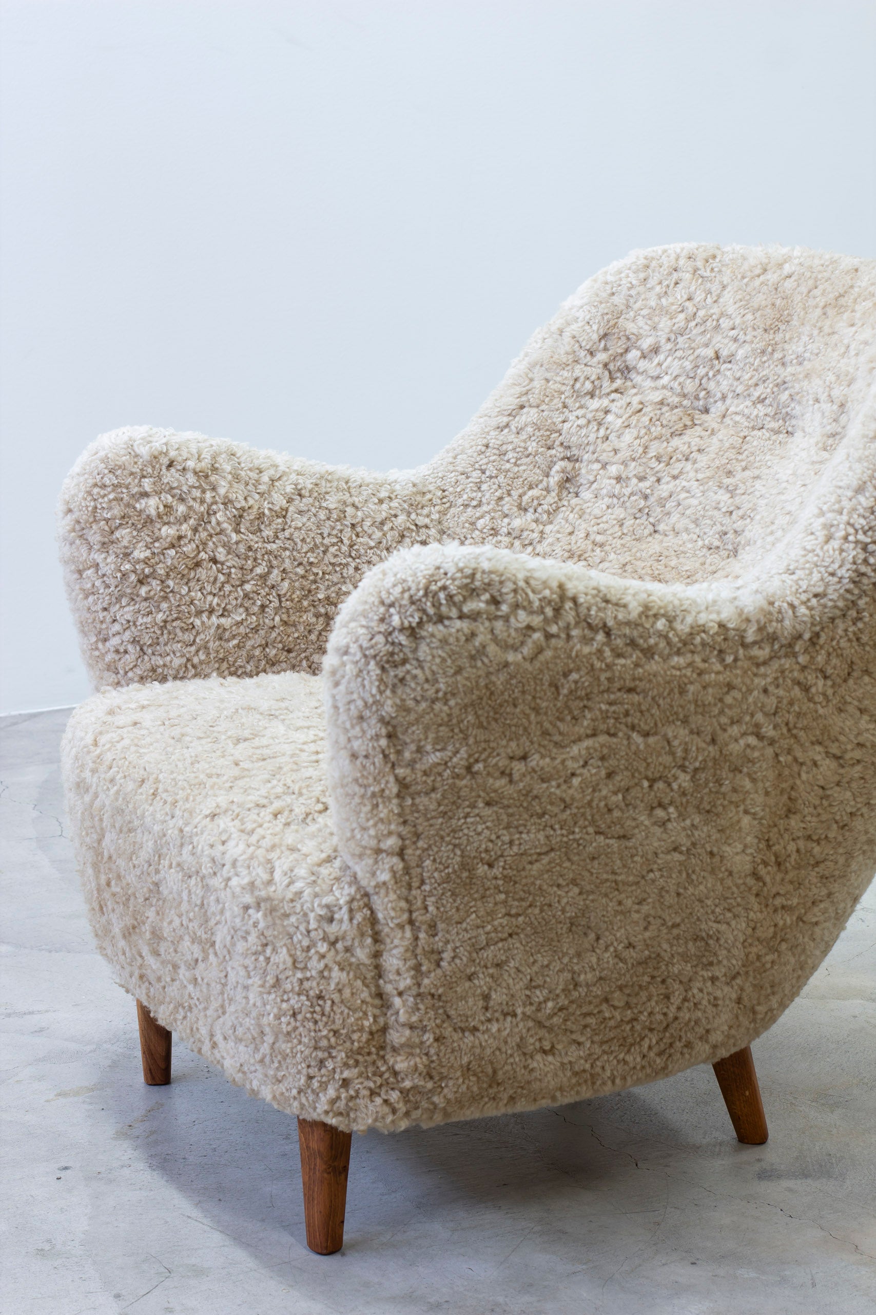 Organic sheep skin lounge chair