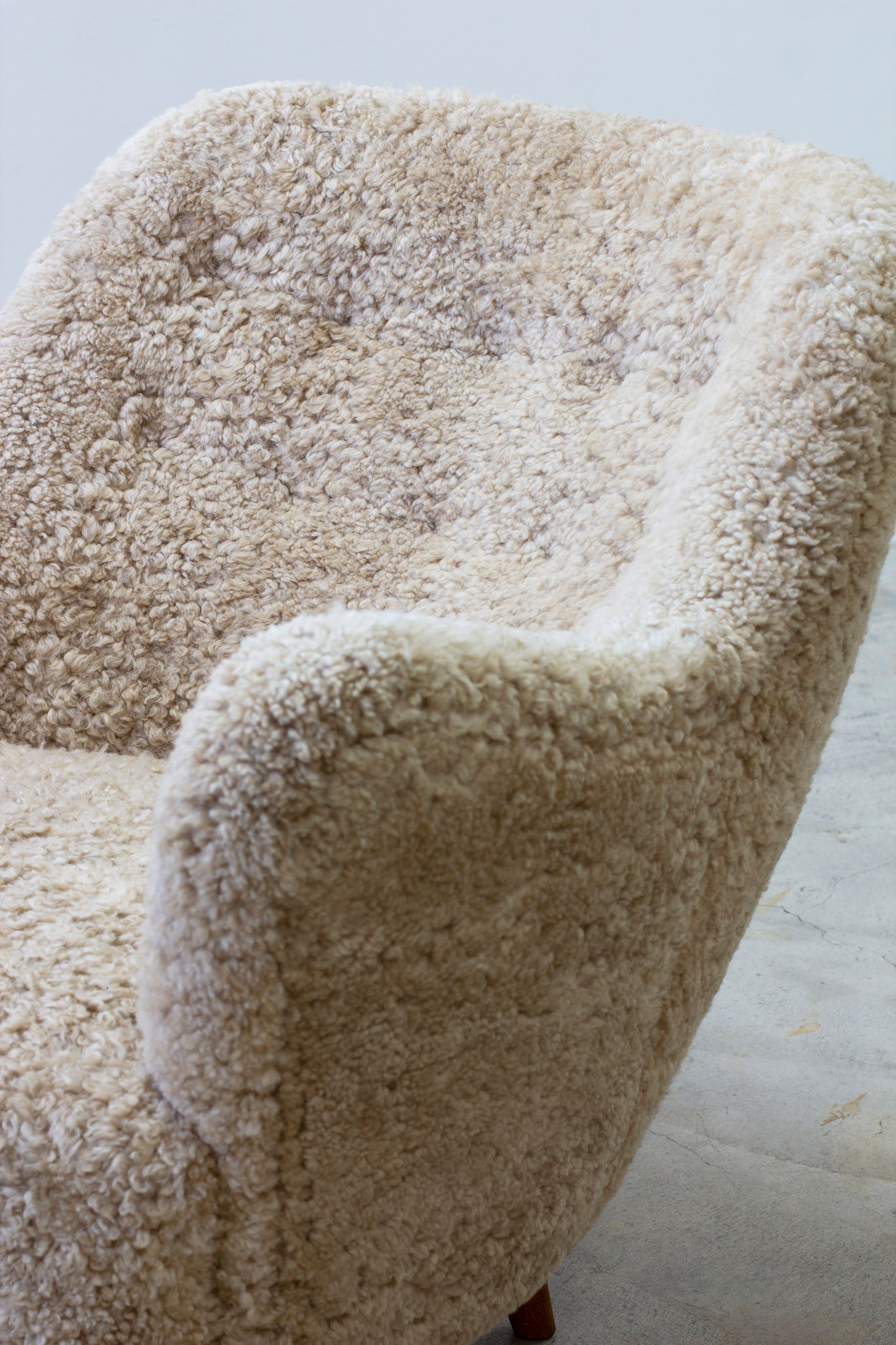 Organic sheep skin lounge chair