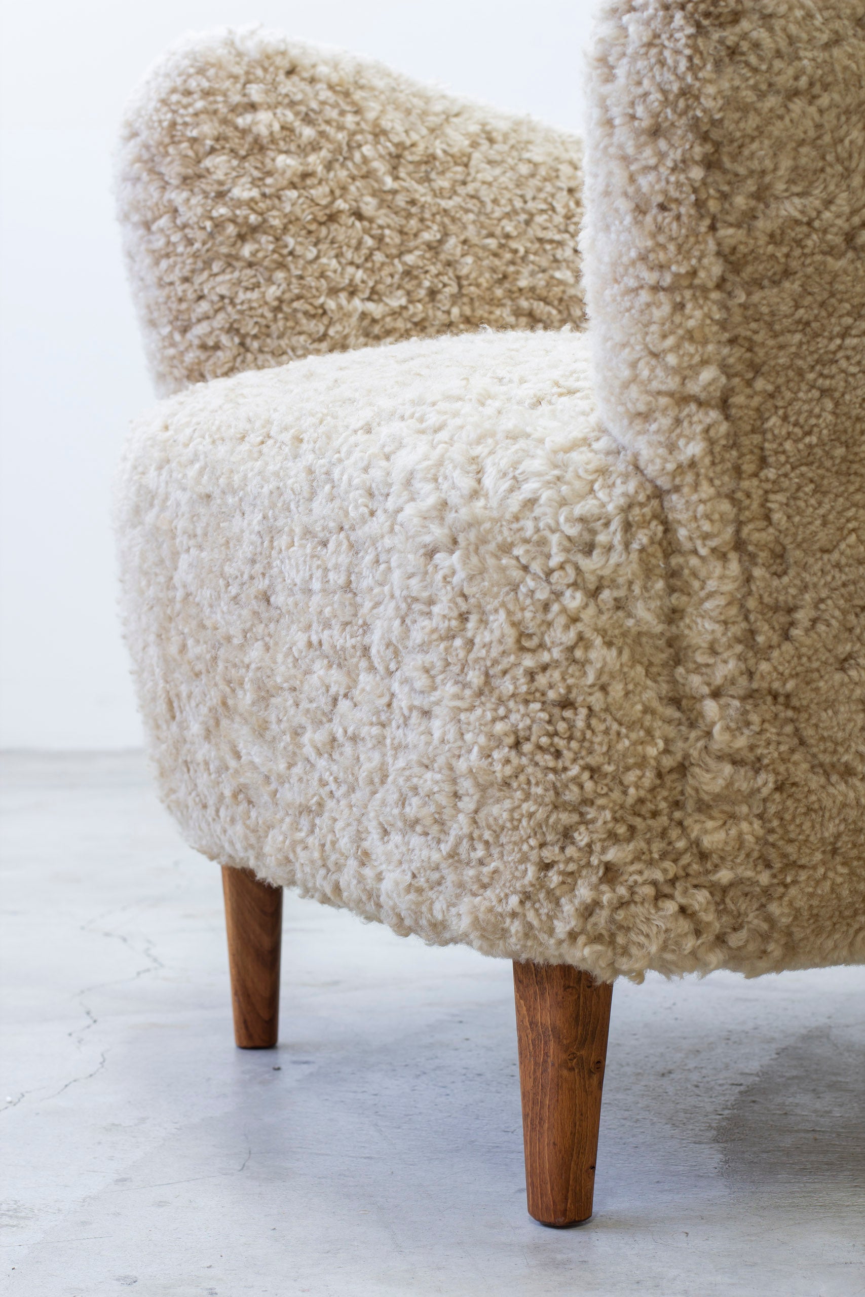 Organic sheep skin lounge chair