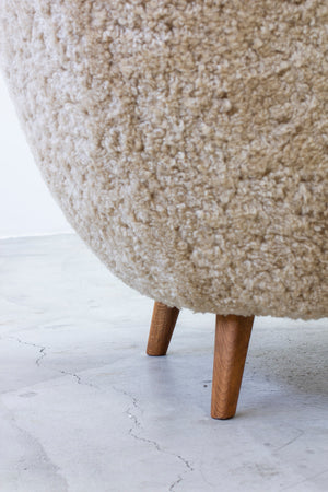 Organic sheep skin lounge chair