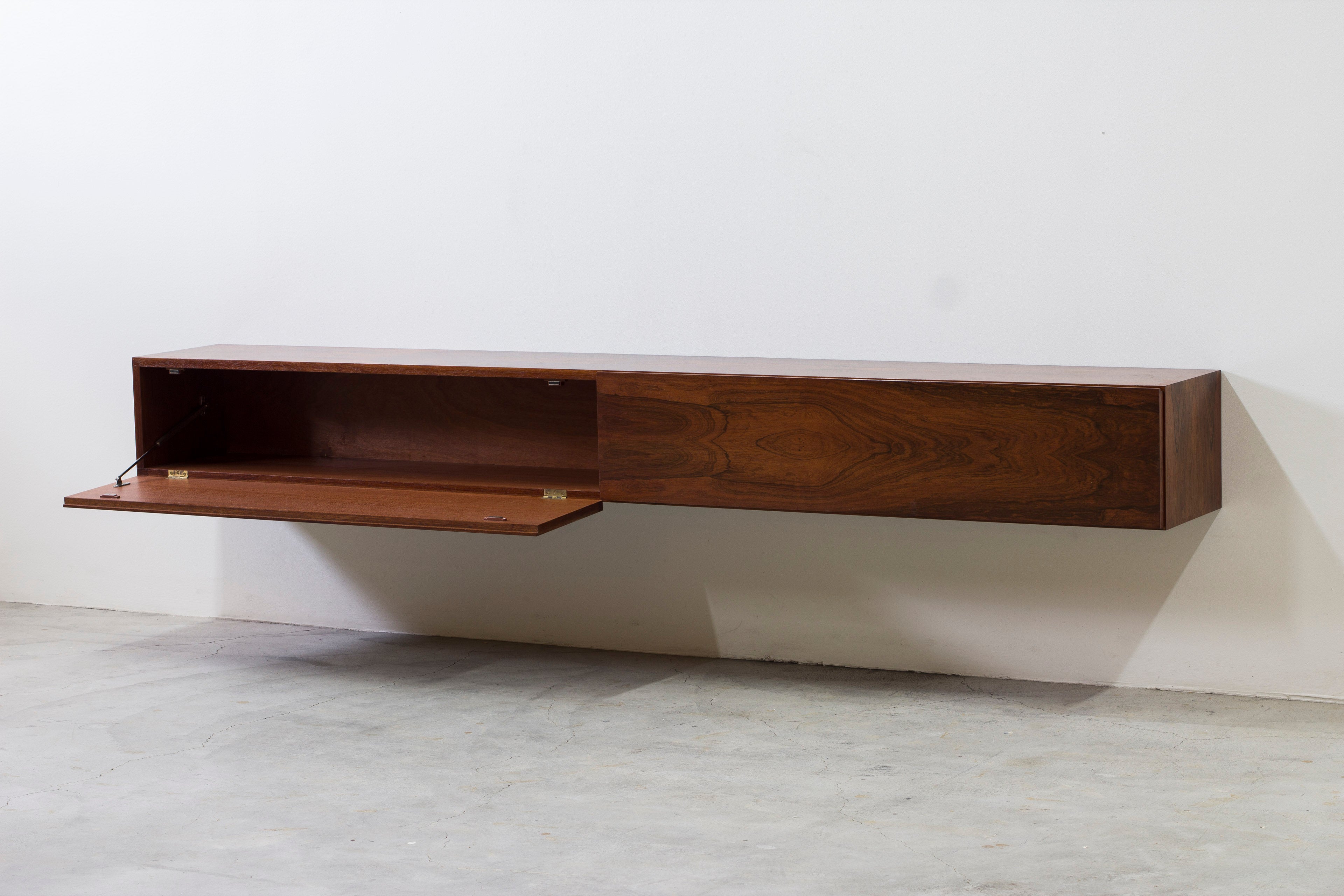 SOLD - Danish 1960s Wall mounted sideboard in rosewood no.3