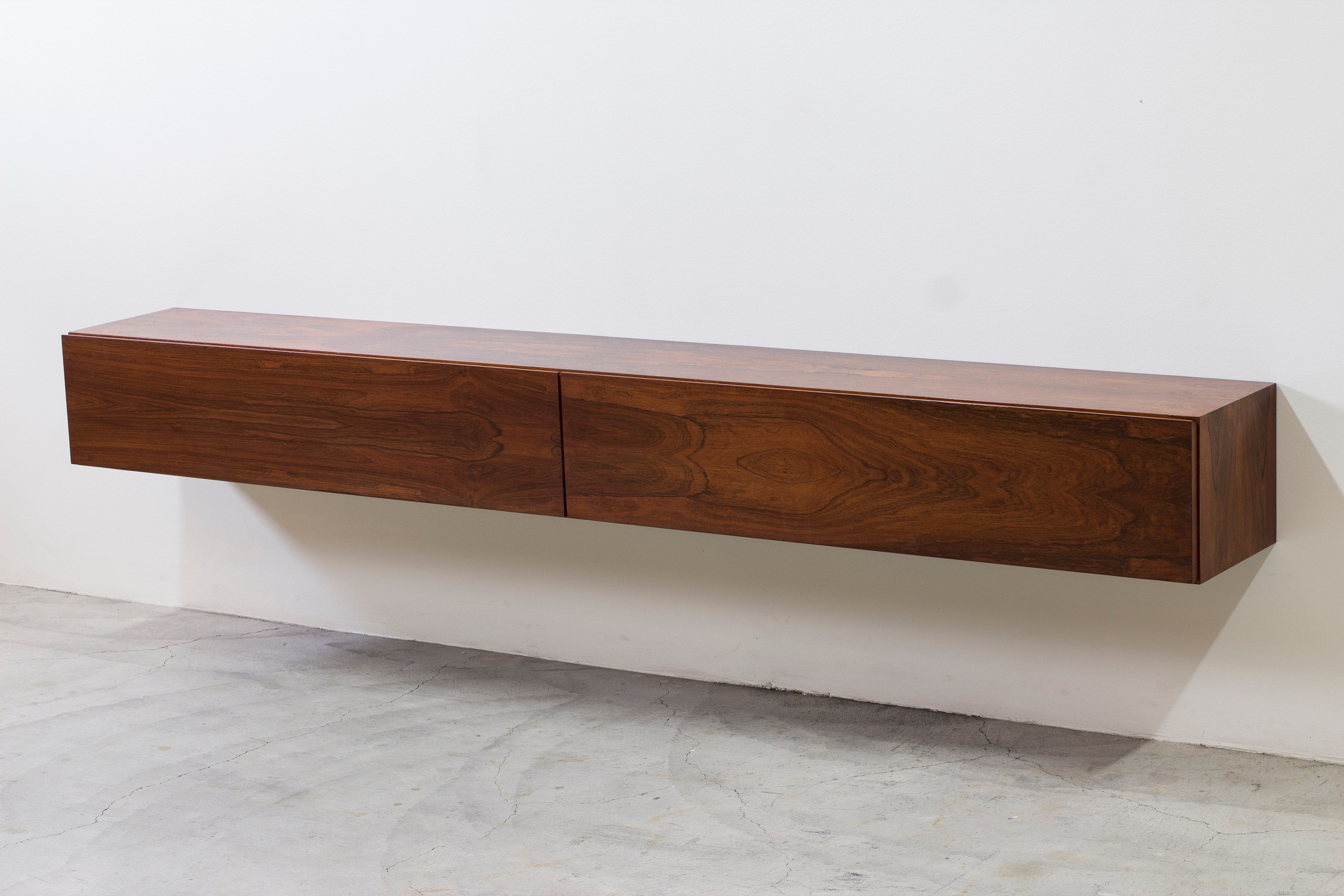 SOLD - Danish 1960s Wall mounted sideboard in rosewood no.1