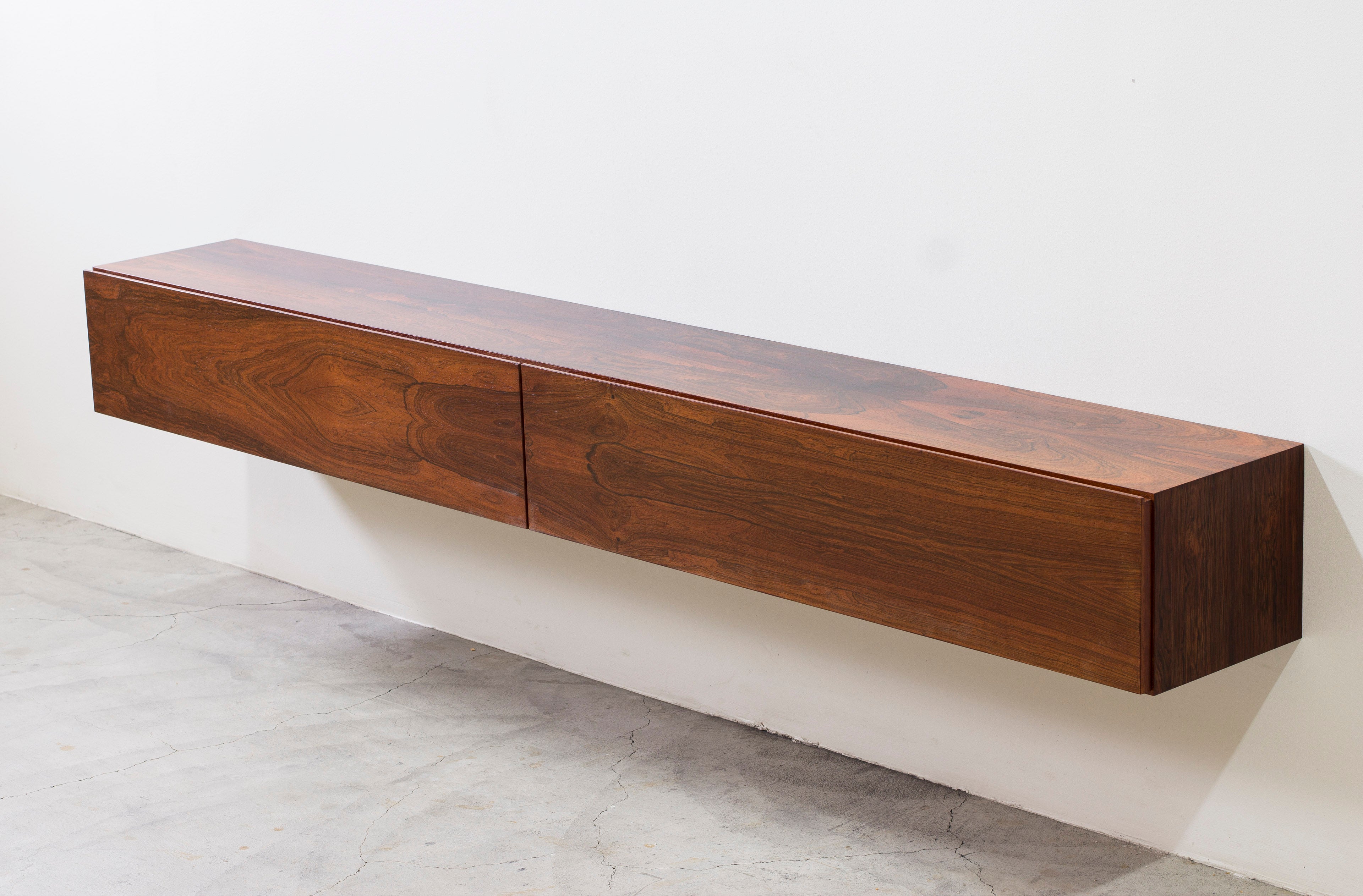 SOLD - Danish 1960s Wall mounted sideboard in rosewood no.1