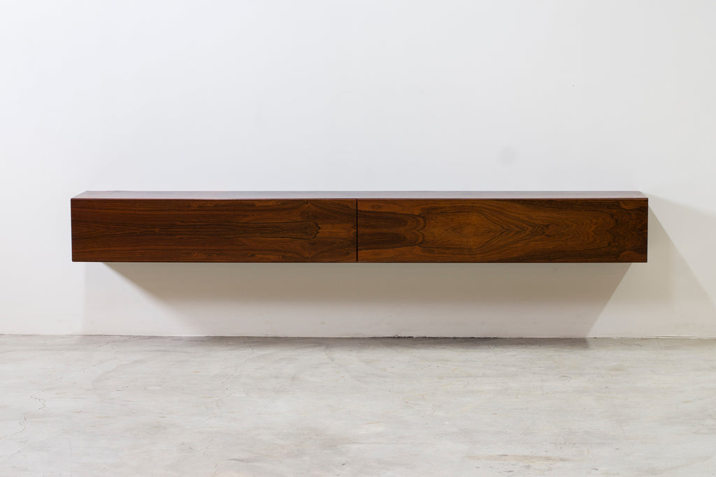 SOLD - Danish 1960s Wall mounted sideboard in rosewood no.3