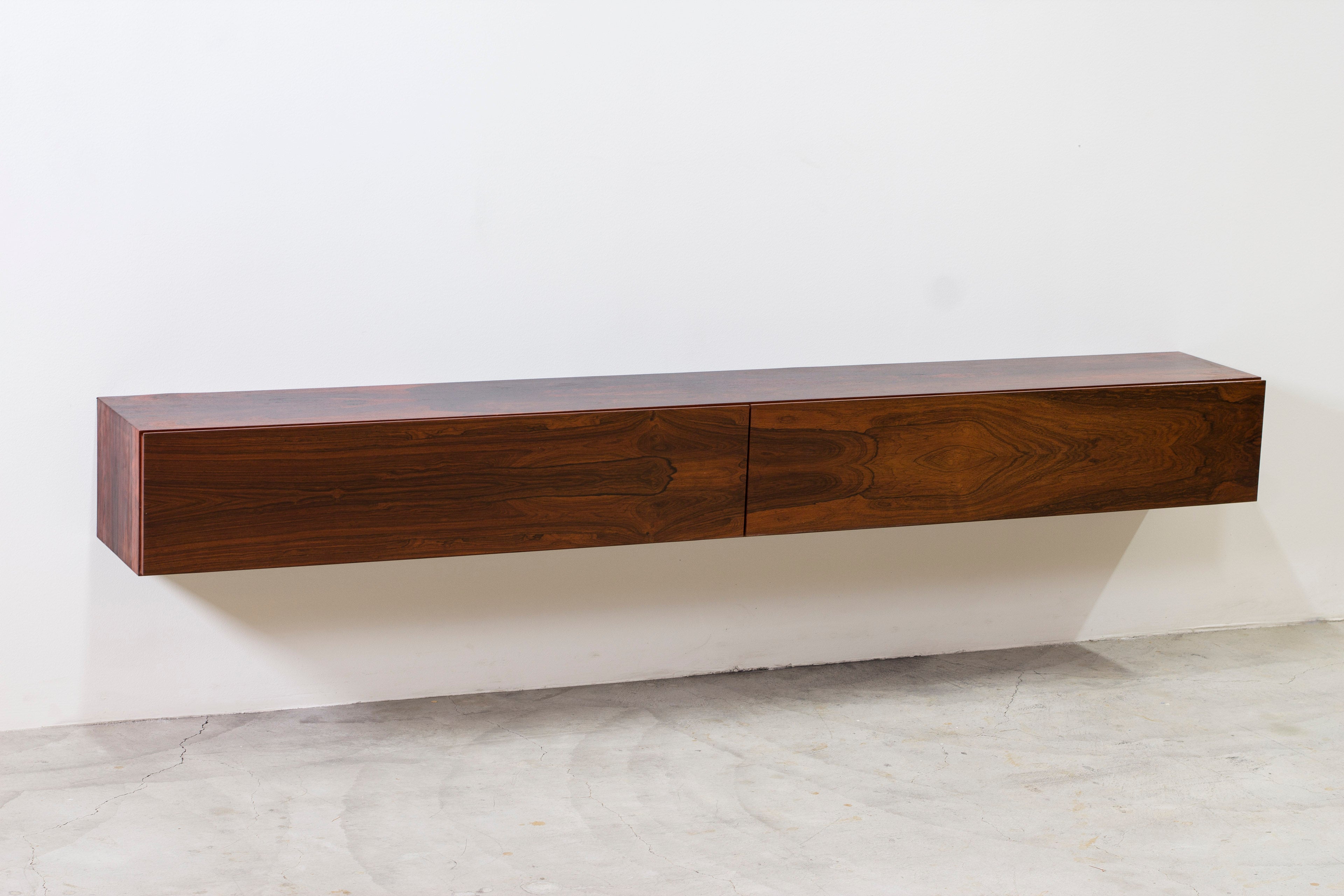 SOLD - Danish 1960s Wall mounted sideboard in rosewood no.3