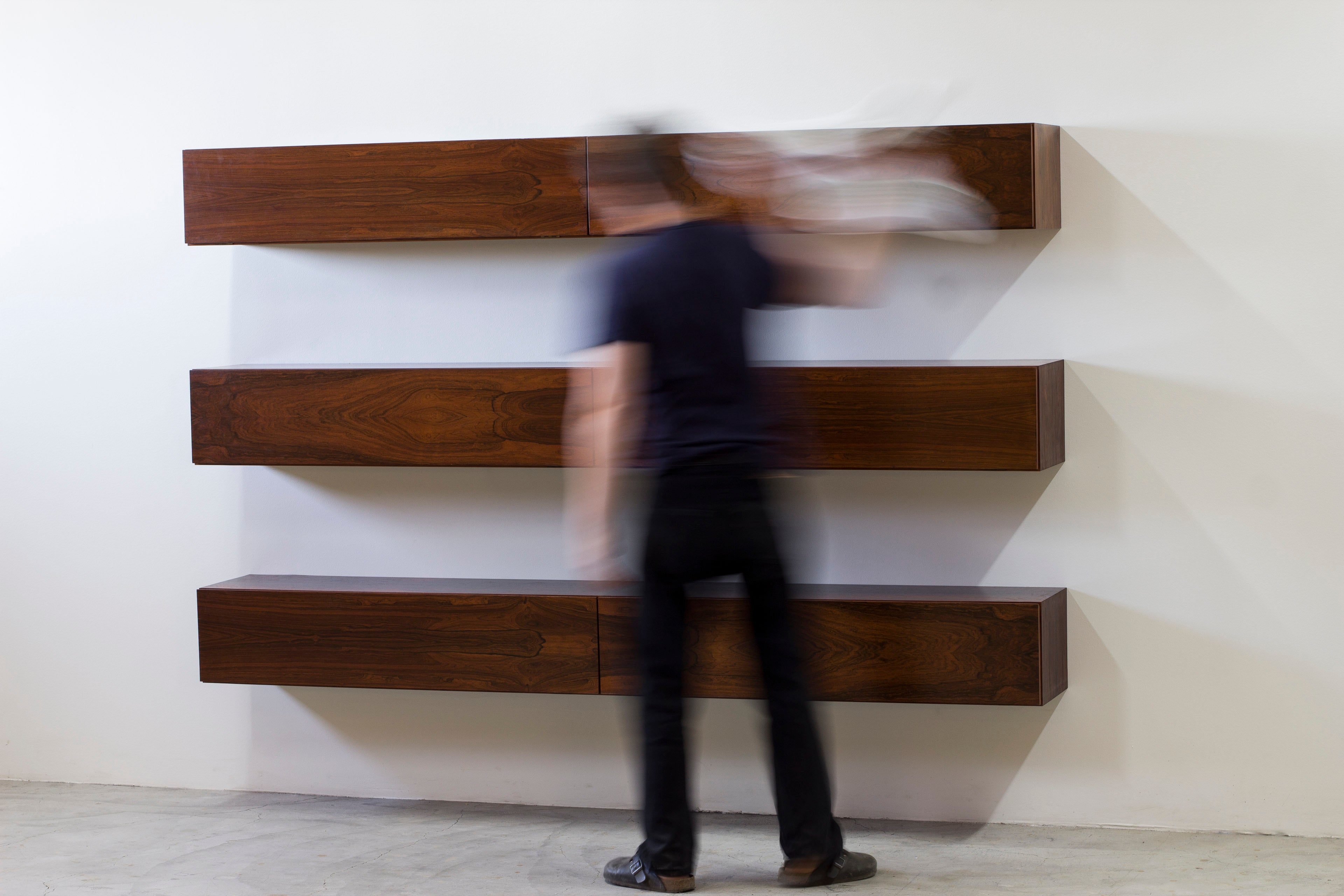 SOLD - Danish 1960s Wall mounted sideboard in rosewood no.3