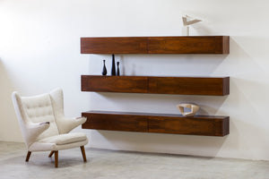 SOLD - Danish 1960s Wall mounted sideboard in rosewood no.3