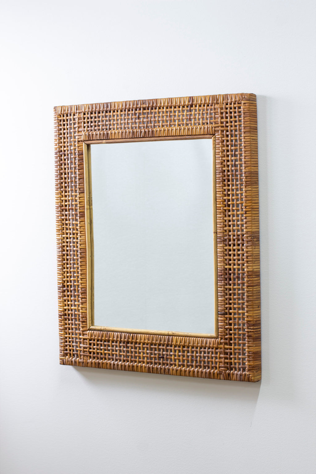 1950s cane weave mirror