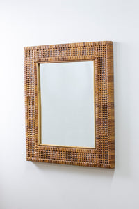 1950s cane weave mirror