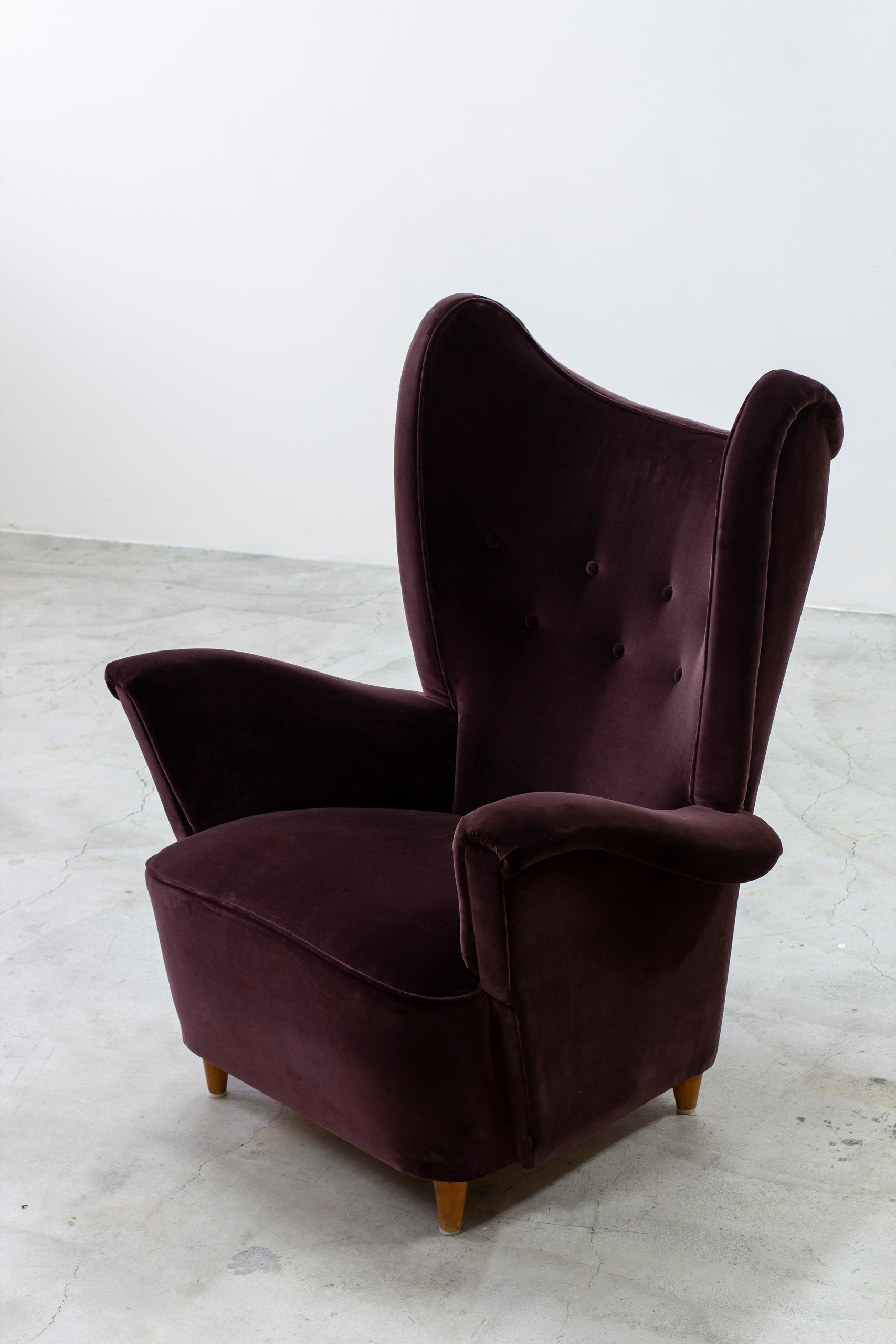 Swedish modern wing back chair