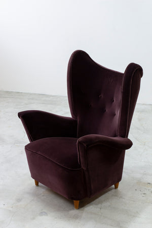 ON HOLD - Swedish modern wing back chair