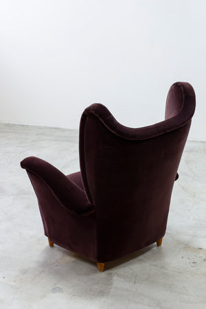 Swedish modern wing back chair