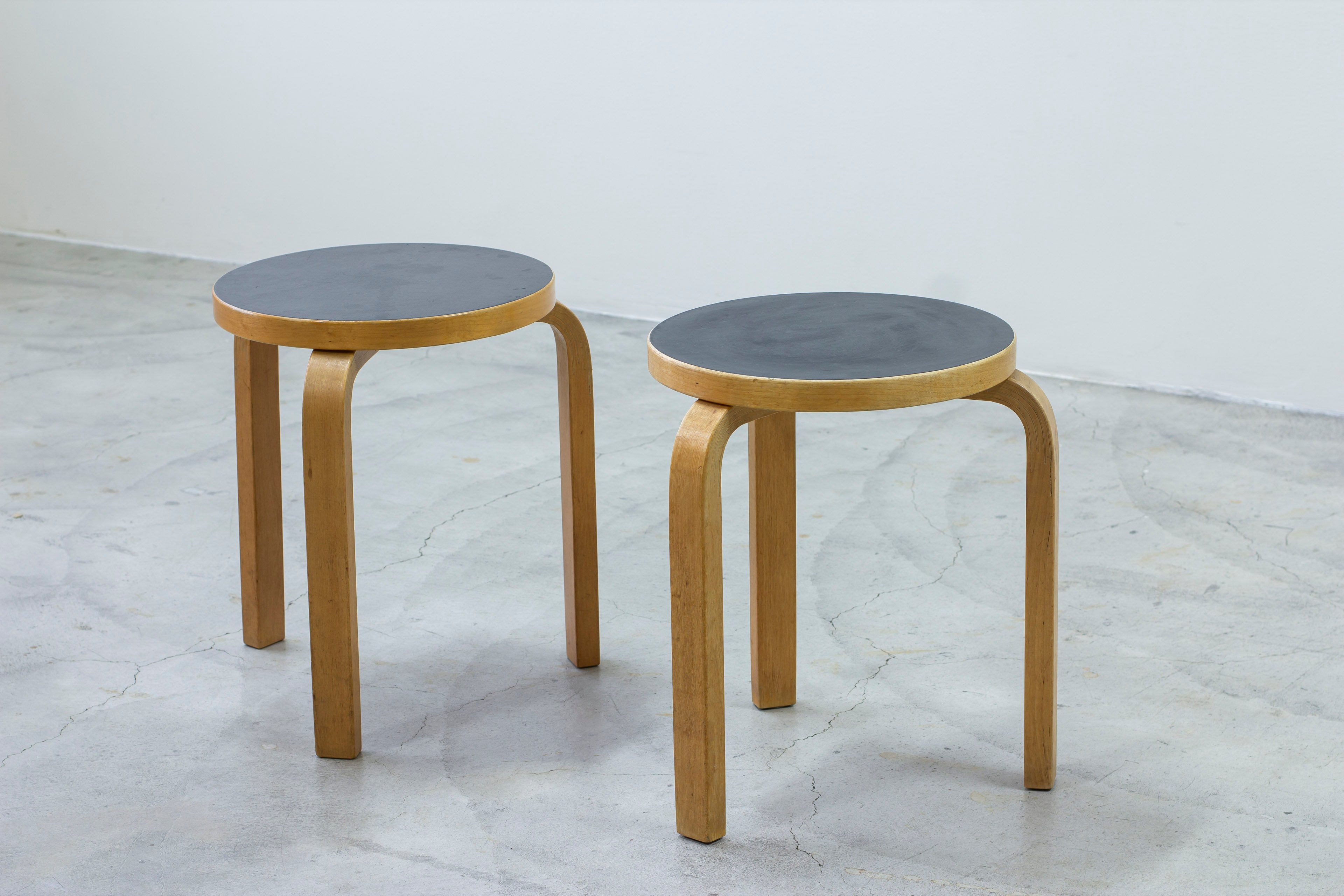 Pair of model 60 stools by Alvar Aalto