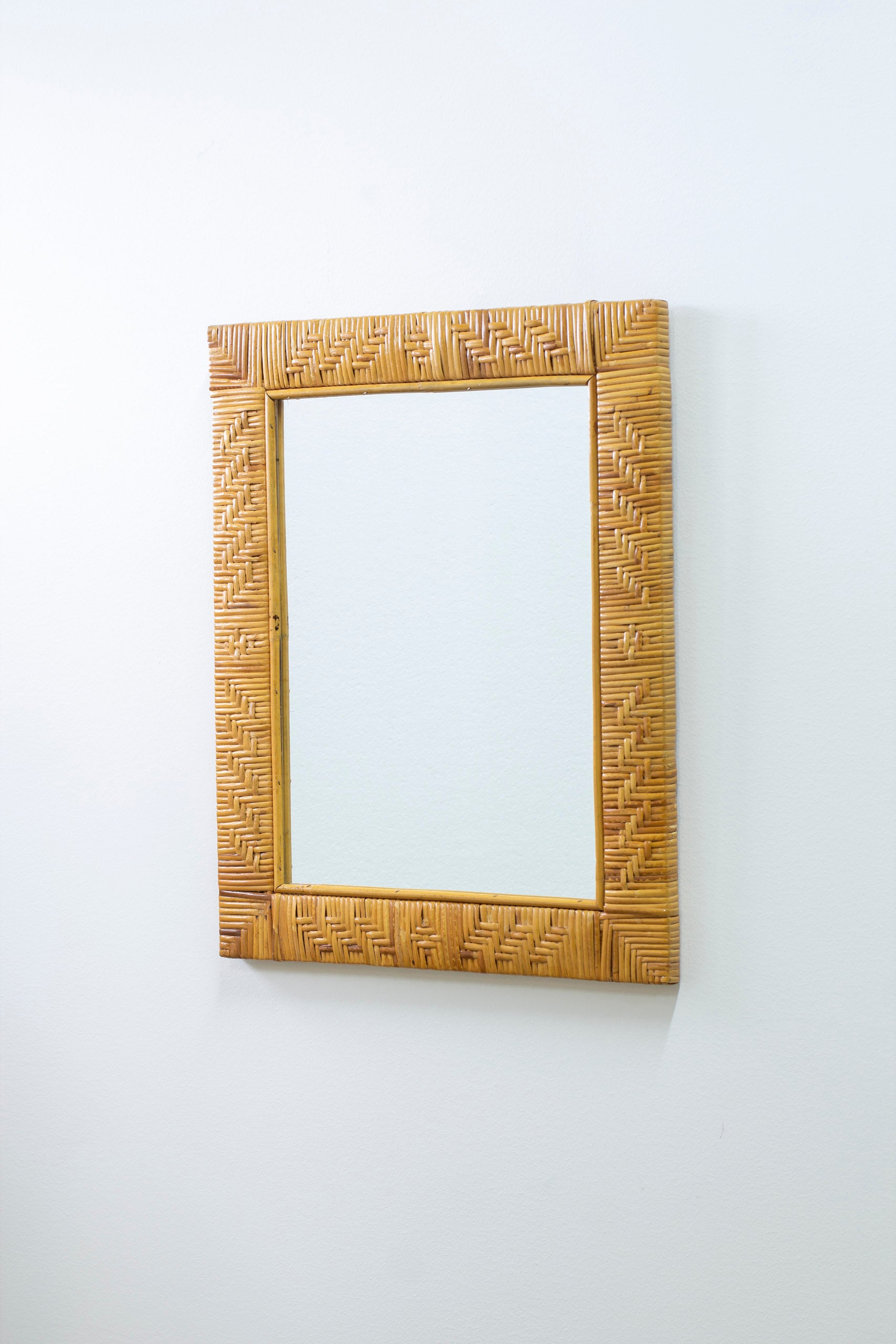 SOLD - 1950s Rattan Mirror Made in Finland no. 2