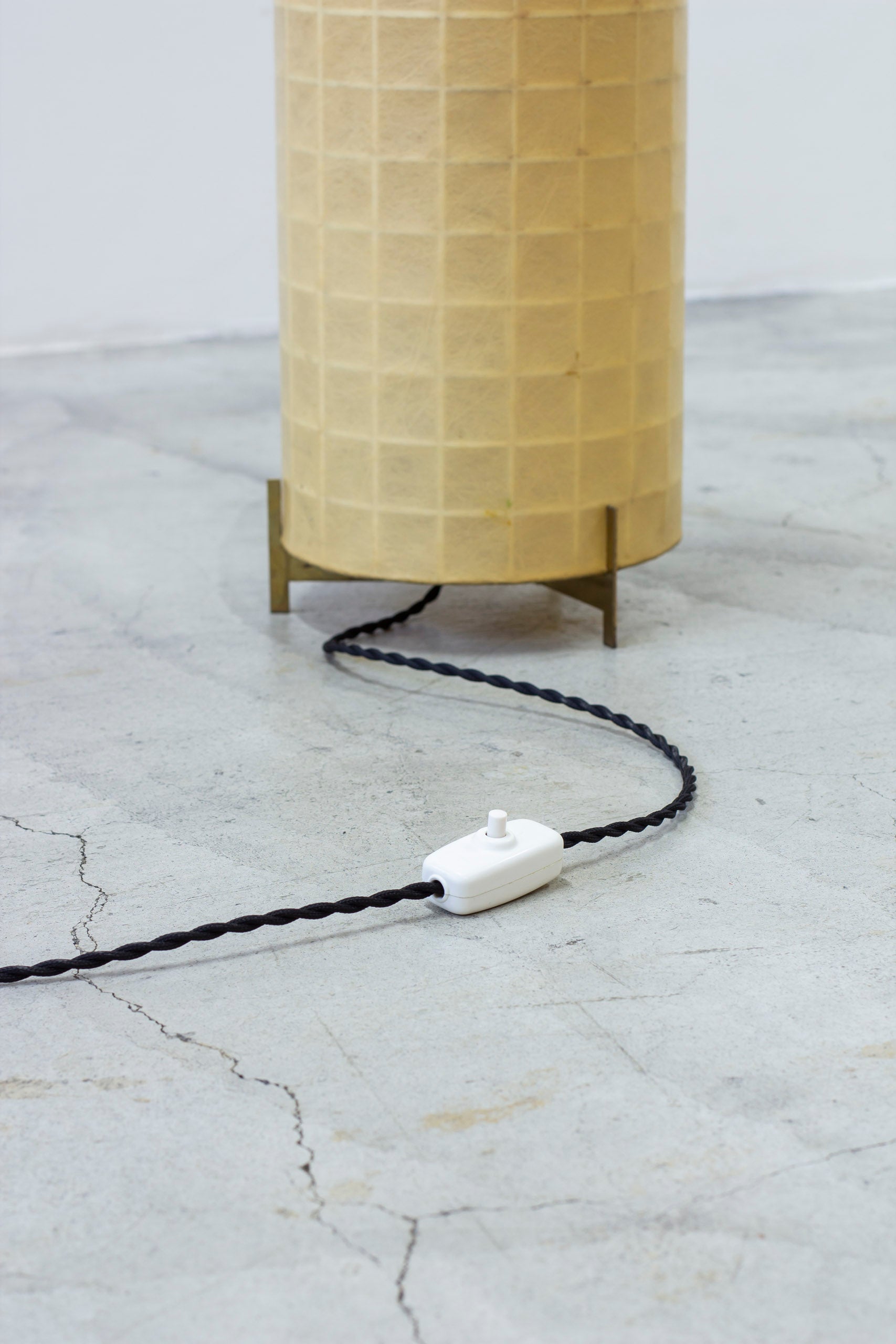 Danish 1950s floor lamp with cocoon plastic