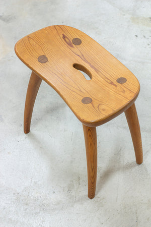 Pair of pine stools by Torsten Claesson