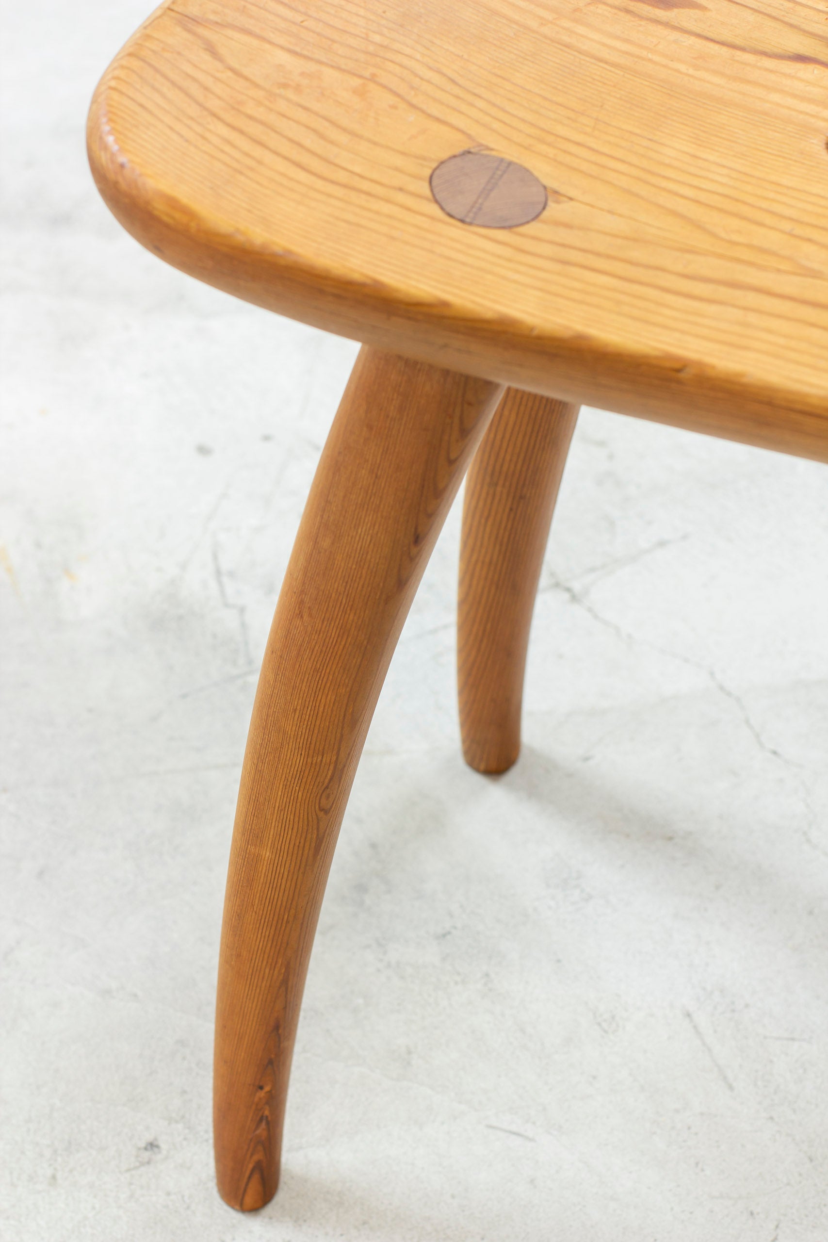 Pair of pine stools by Torsten Claesson