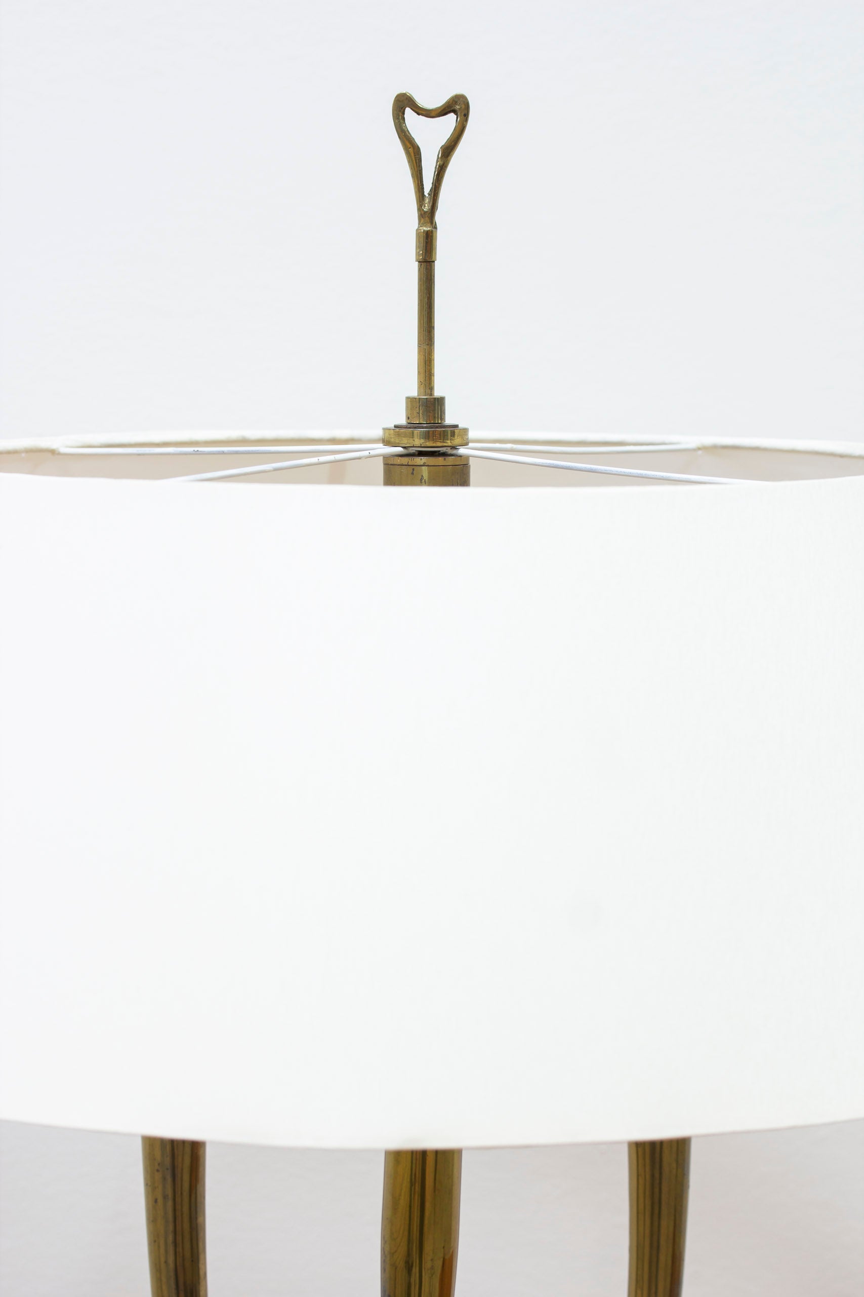 Mid century brass tripod table lamp