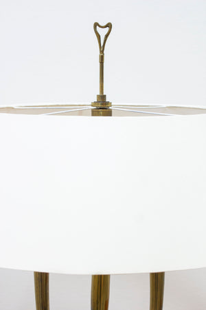 Mid century brass tripod table lamp